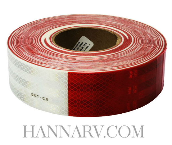 3M 67641 Conspicuity Tape - 2 Inch x 6 Inch Red / 6 Inch White Kisscut - 150 Foot Roll